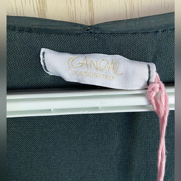 SCANDAL Italy Long Kaftan Silk Blend Dress Sequin Accents Read - Picture 4 of 14